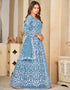 sleek sky blue net heavy designer wedding wear salwar suit with sky blue santoon 13688-acy4253 Back View