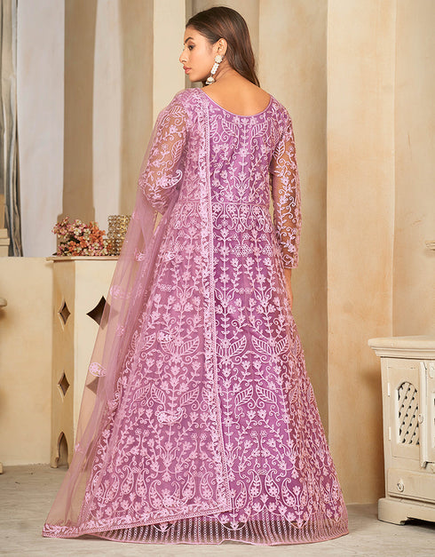 modern purple net heavy designer wedding wear salwar suit with purple santoon 13688-acy4254 Close-up View