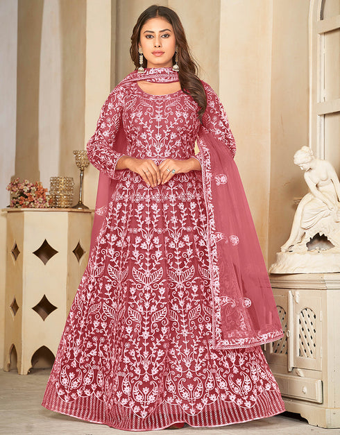 sophisticated gajri net heavy designer wedding wear salwar suit with gajri santoon 13688-acy4255 Front View