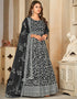 stylish black net heavy designer wedding wear salwar suit with black santoon 13688-acy4259 Back View