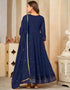 chic blue georgette heavy designer wedding wear salwar suit with blue crepe 13689-acy4260 Close-up View