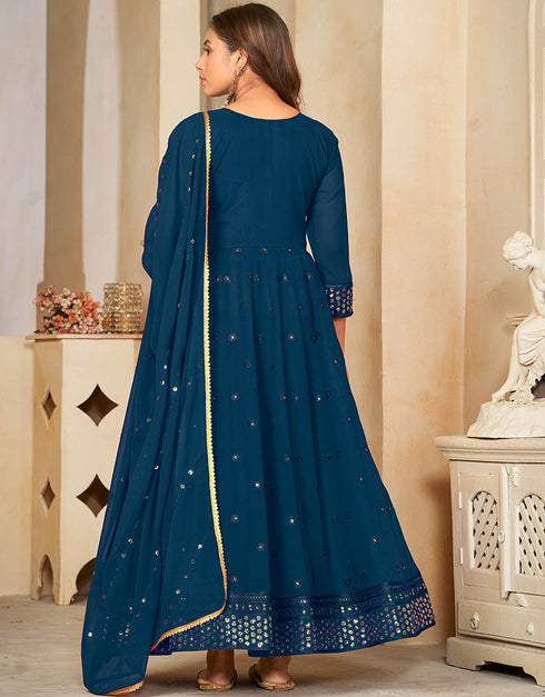 modern rama georgette heavy designer wedding wear salwar suit with rama crepe 13689-acy4265 Close-up View
