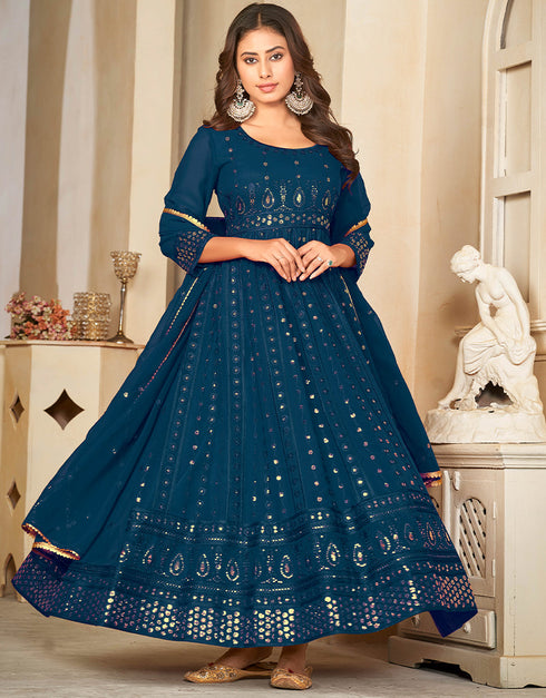 modern rama georgette heavy designer wedding wear salwar suit with rama crepe 13689-acy4265 Back View