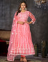 stylish peach net heavy designer wedding wear salwar suit with peach santoon 13690-acy4270 Front View