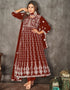 chic maroon net heavy designer wedding wear salwar suit with maroon santoon 13690-acy4271 Front View