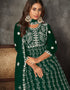 fashionable green net heavy designer wedding wear salwar suit with green santoon 13690-acy4274 Back View