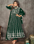 fashionable green net heavy designer wedding wear salwar suit with green santoon 13690-acy4274 Front View