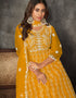 sleek mustard net heavy designer wedding wear salwar suit with mustard santoon 13690-acy4275 Back View