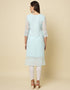 chic thread chikankari embroidery work georgette attrective designer party wear readymade long kurti with sky blue 13692-acy4280 Close-up View