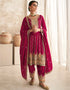 stylish pink silk heavy designer wedding wear salwar suit with pink silk 13699-acy4322 Front View