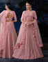 fashionable pink soft net traditional wear heavy lehenga choli collection with pink soft net 13703-acy4348 Front View