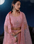 sleek pink soft net traditional wear heavy lehenga choli collection with pink soft net 13703-acy4349 Close-up View