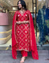 chic red viscose trendy fashioner readymade suit collection with red viscose of-13707-acy4374 Close-up View