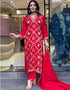 chic red viscose trendy fashioner readymade suit collection with red viscose of-13707-acy4374 Front View