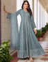 elegant grey faux georgette attrective designer party wear salwar suit with grey dull santoon of-13712-acy4402 Front View