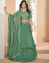 modern green faux georgette traditional wear heavy lehenga choli collection with green faux georgette of-13717-acy4433 Front View