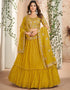 sophisticated mustard faux georgette traditional wear heavy lehenga choli collection with mustard faux georgette of-13717-acy4434 Front View