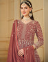 trendy brown faux georgette attrective designer party wear salwar suit with brown santoon of-13719-acy4445 Back View