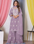 elegant purple bamber georgette attrective designer party wear salwar suit with purple bamber georgette of-13720-acy4446 Front View