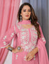 sleek pink bamber georgette attrective designer party wear salwar suit with pink bamber georgette of-13720-acy4448 Back View