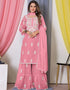 sleek pink bamber georgette attrective designer party wear salwar suit with pink bamber georgette of-13720-acy4448 Front View