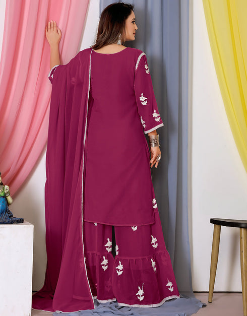 trendy pink bamber georgette attrective designer party wear salwar suit with pink bamber georgette of-13726-acy4489 Close-up View