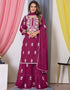 trendy pink bamber georgette attrective designer party wear salwar suit with pink bamber georgette of-13726-acy4489 Front View