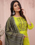trendy green cotton slub designer party wear readymade salwar suit with green cotton slub of-13732-acy4527 Back View