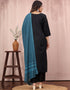 sleek black cotton slub designer party wear readymade salwar suit with black cotton slub of-13732-acy4530 Close-up View