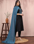 sleek black cotton slub designer party wear readymade salwar suit with black cotton slub of-13732-acy4530 Side View
