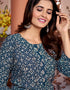 fashionable blue rayon beautiful looking readymade top with bottom set straight design pant of-13736-acy4578 Close-up View