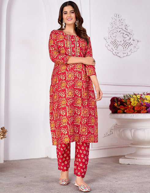 classy pink rayon beautiful looking readymade top with bottom set straight design pant of-13736-acy4584 Front View