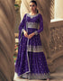 chic purple georgette garb party wear designer gharara suits pair with dupatta with purple georgette of-13737-acy4586 Front View