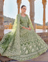 sophisticated pista butterfly net attrective anarkali suit in fine colored pair with bottom and dupatta with pista satin of-13738-acy4592 Close-up View