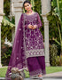 stylish purple butterfly net attrective designer party wear salwar suit with purple satin of-13739-acy4596 Front View