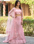 sophisticated light pink net a designer look party wear lehenga choli with light pink net of-13742-acy4612 Front View