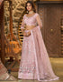 glamorous dusty pink net a designer look party wear lehenga choli with dusty pink net of-13742-acy4613 Back View
