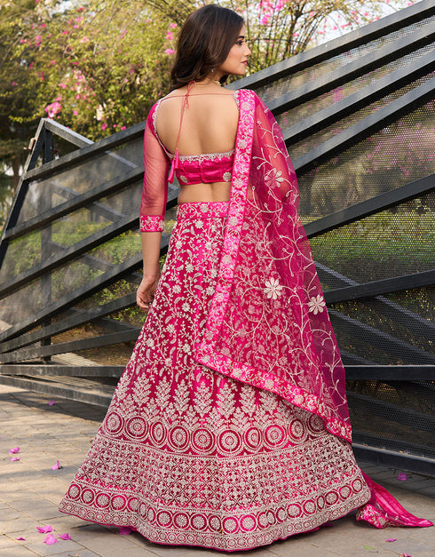 classy wine net a designer look party wear lehenga choli with wine net of-13742-acy4615 Close-up View