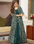 Dark Teal Muslin Na Anarkali Closure View