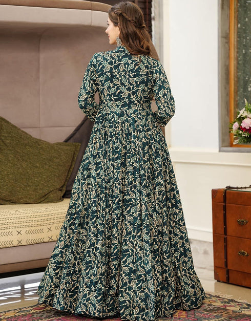 Dark Teal Muslin Na Anarkali Salwar Kameez