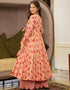 Peach Orange Muslin Pant Anarkali Back View