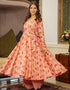 Peach Orange Muslin Pant Anarkali