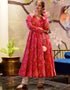 Magenta Muslin Pant Anarkali Closure View