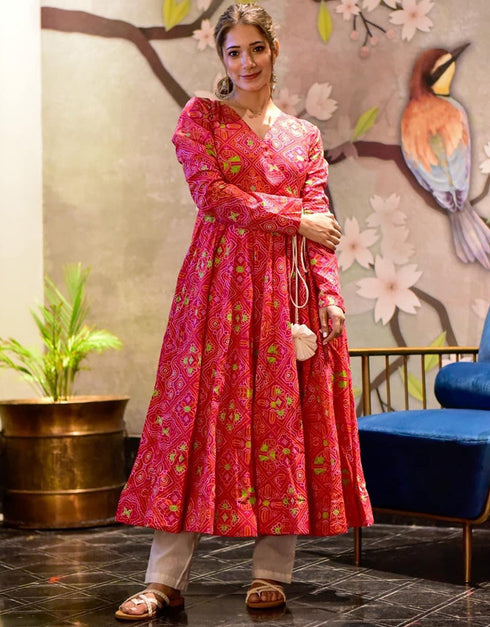 Magenta Muslin Pant Anarkali