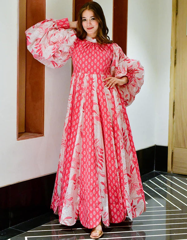 multi cotton silk all season designer cotton silk heavy digital print multi gown heavy digital print details for gown uf-8-aayaa8003 Front View