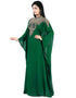 Trandy Green Georgette Hand Zari Embroidery Farasha
