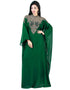 Trandy Green Georgette Hand Zari Embroidery Farasha