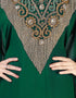 Women Green Georgette Hand Zari Embroidery Farasha