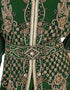 Arabic Green Georgette Hand Zari Embroidery Kaftan