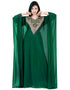 Women Green Georgette Hand Zari Embroidery Farasha